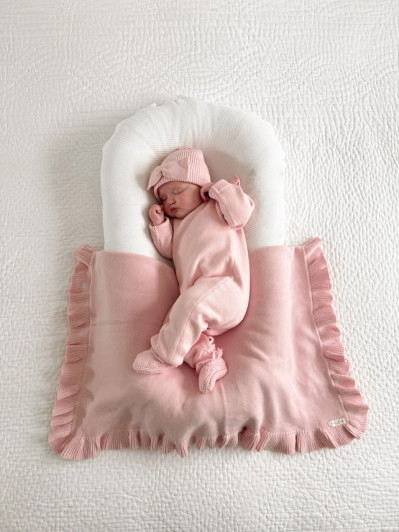 Luna + Luca | Classic Ruffle Baby Blanket - Powder Pink