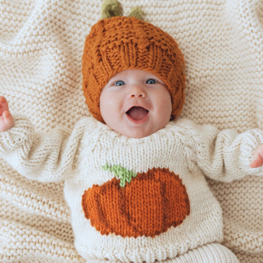 Pumpkin Crew Neck Sweater for Baby & Toddler | Huggalugs