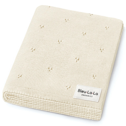 Organic Pointelle Luxury Knit Swaddle Blanket | Cream |  Bleu La La