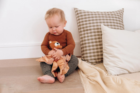 Wrap your little one in the cozy comfort of the Lucy Darling Little Camper Lovey. This adorable lovey is perfect for snuggling and providing a sense of security for your baby.