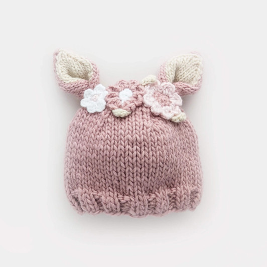 Flower Bunny Beanie Rosy for Baby & Kids | Huggalugs