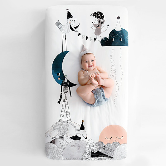 The Moon's Birthday Standard Size Crib Sheet | Rookie Humans