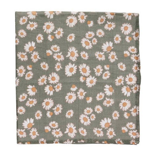 Muslin Swaddle | Sage Green Daisy | Mini Scout  Swaddle