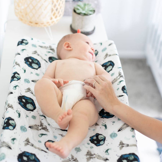 Space Luxury Muslin Changing Pad Cover | Bebe au Lait