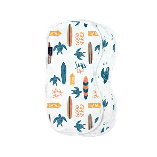  Surf + Sea Turtles Oh-So-Soft Muslin Burp Cloths | Bebe Au Lait