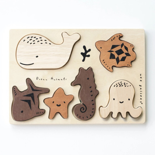 Wooden Tray Puzzle | Ocean Animals | Wee Gallery