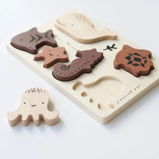 Wooden Tray Puzzle | Ocean Animals | Wee Gallery