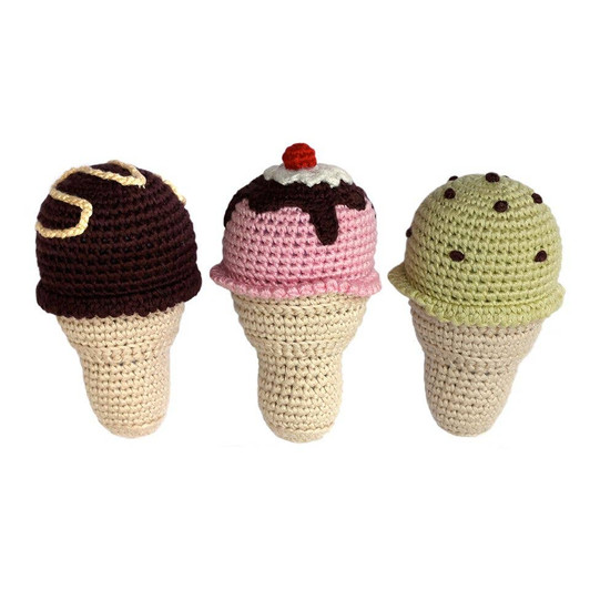  Ice-cream crocheted rattles | Cheengoo