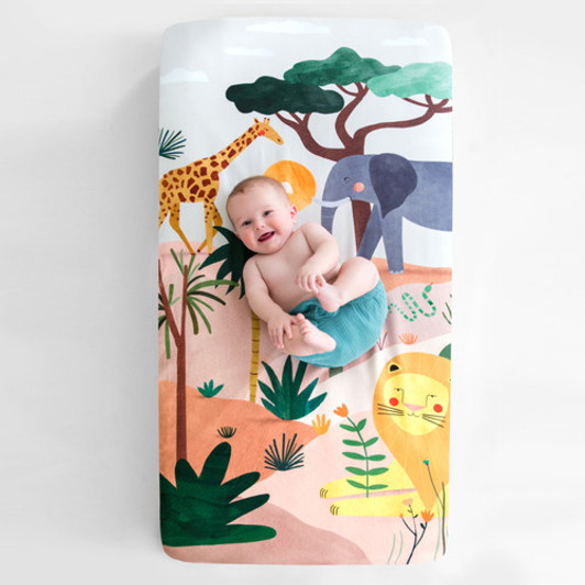 In The Savanna Standard Size Crib Sheet | Rookie Humans