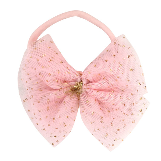 Glinda Bow Nylon Headband | Light Pink | Oh Baby!
