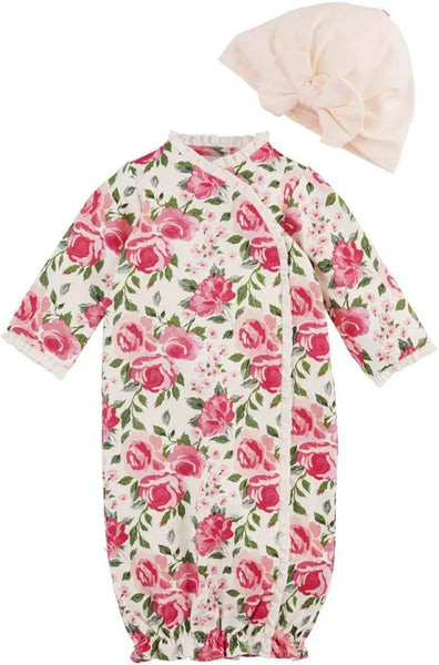  Floral Gown and Cap Set | Mud Pie