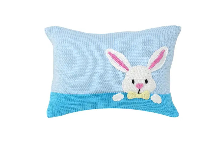Bunny Peekaboo Mini Pillow | Blue | Melange Collection
