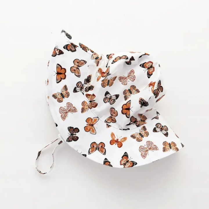 Butterflies Sunhat UPF 50+ with Adjustable Breakaway Strap | Huggalugs
