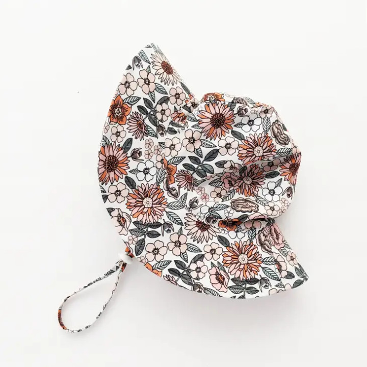 Vintage Flora Sunhat UPF 50+ with Adjustable Breakaway Strap | Huggalugs