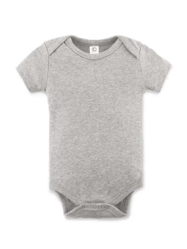 Short Sleeve Bodysuit | Heather Grey | Colored Organics