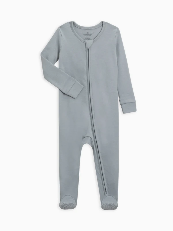 Peyton Zipper Sleeper for Infants - Mist | Colored Organics