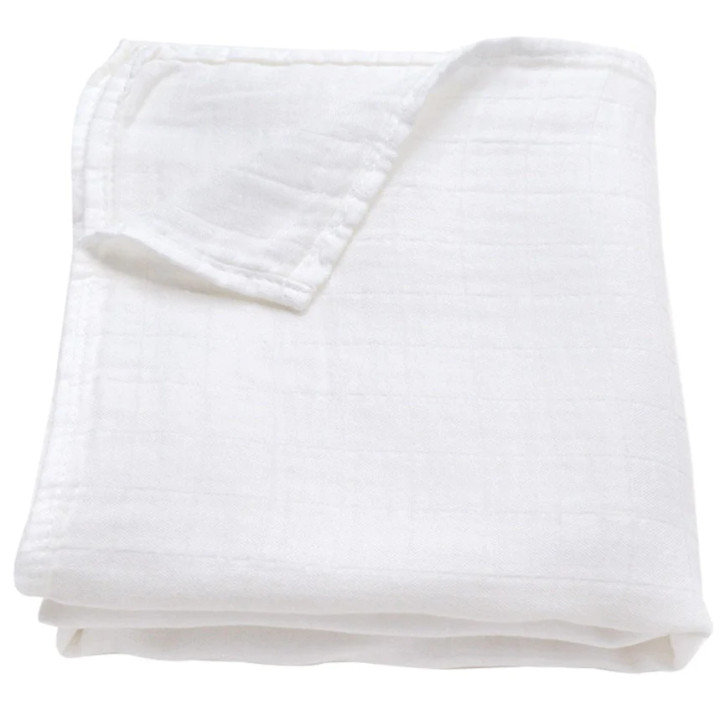 Muslin Swaddle Blanket | Pure White | Ali Oli