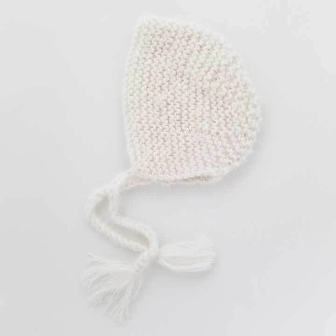 Newborn White Angora Knit Bonnet Infant | Huggalugs