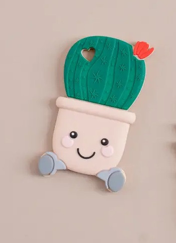 Cactus Silicone Teether | BPA Free | Three Hearts