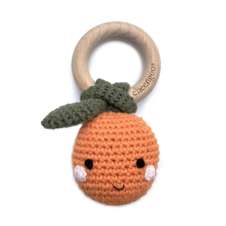 Orange Teething Rattle | Cheengoo