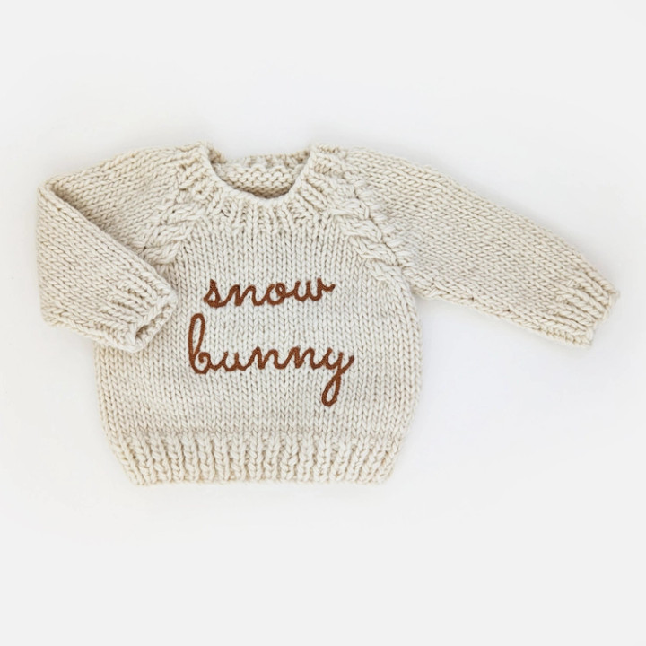 Bunny Pecan Crew Neck Sweater for Baby & Toddler | Huggalugs