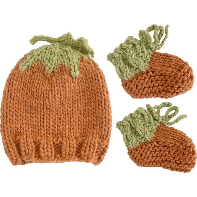  Pumpkin Hat and Booties Set | The Blueberry Hill