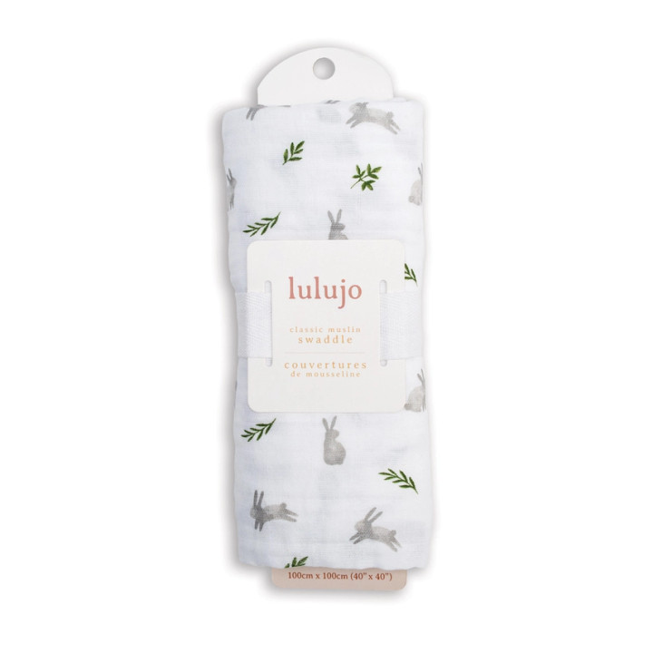 Lulujo Bunnies | Muslin Swaddle | Lulujo