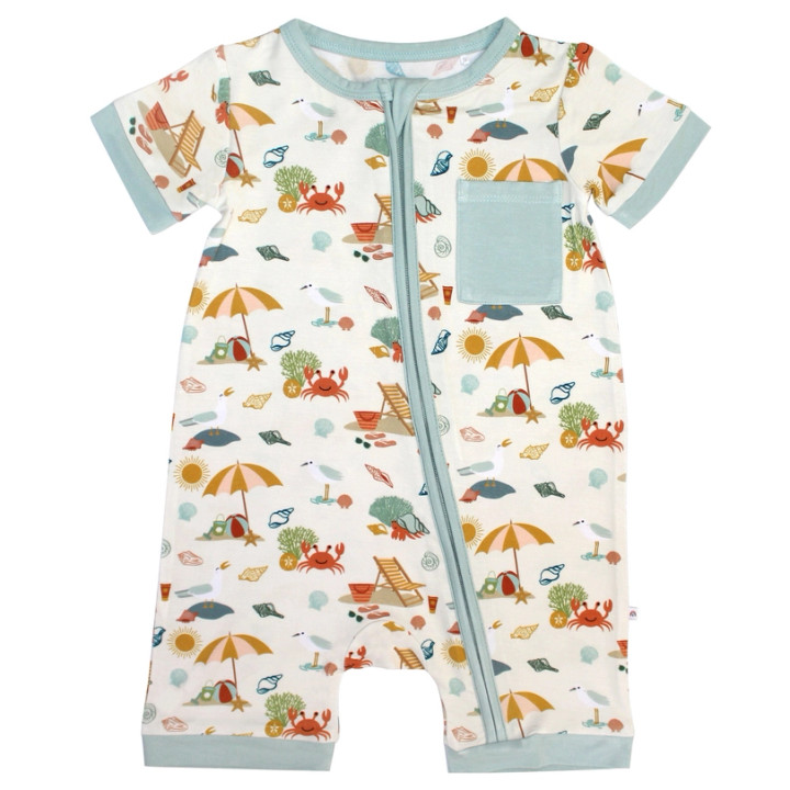  Beach Day Bamboo Baby Shortie Romper | Emerson and Friends