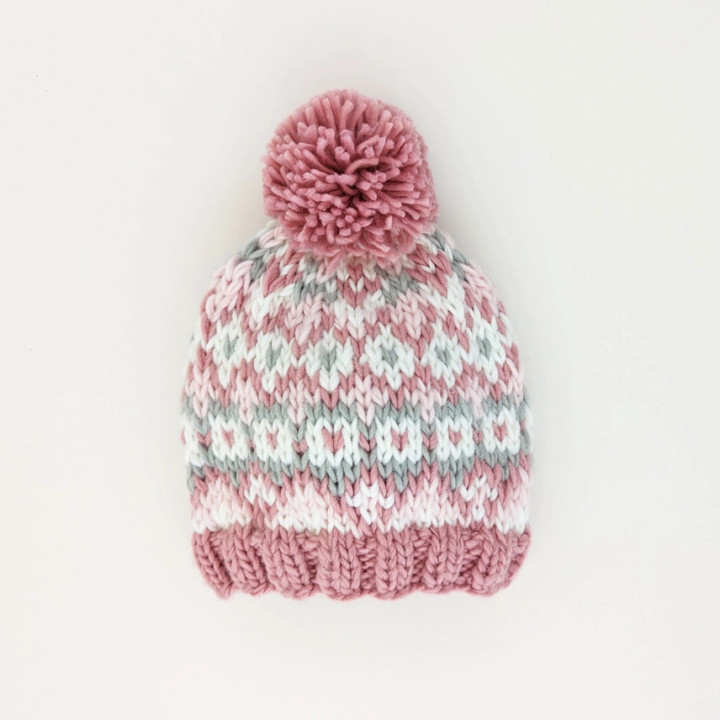 Fairisle Rosy Beanie Hat for Baby & Kids | Huggalugs