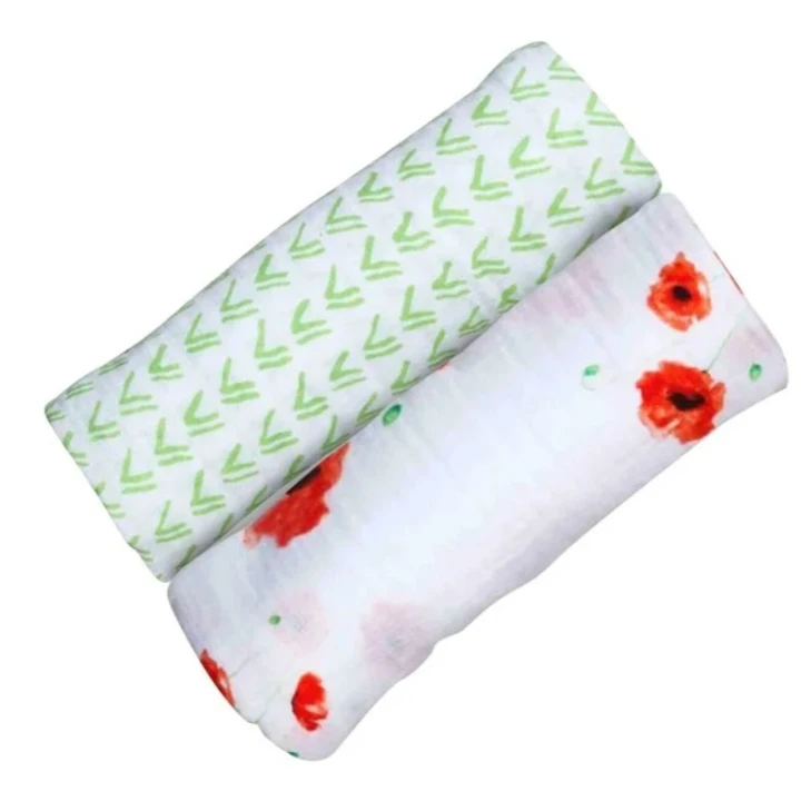 Organic Swaddle Set - Poppyfield + Grass