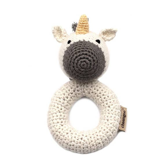Unicorn Ring Hand Crocheted Rattle | Cheengoo