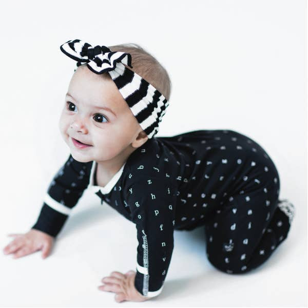 Bamboo Footed Sleeper | Typewriter Black | Peregrine Kids