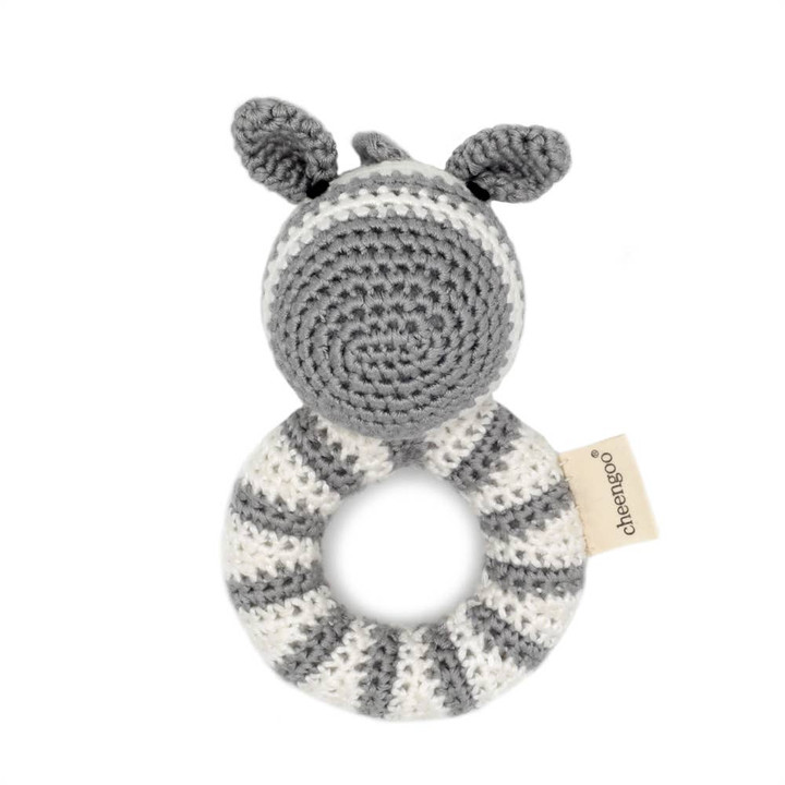 Zebra Ring Hand Crocheted Rattle | Cheengoo