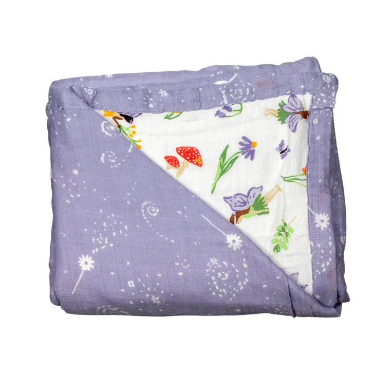 Woodland Fairy + Fairy Dust Oh-So-Soft Muslin Snuggle Blanket | Bebe au Lait