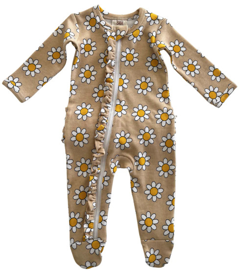 Organic Pima Footie- Daisy main image 1