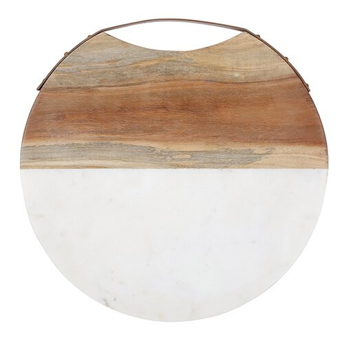 Marble + Wood Serving Tray