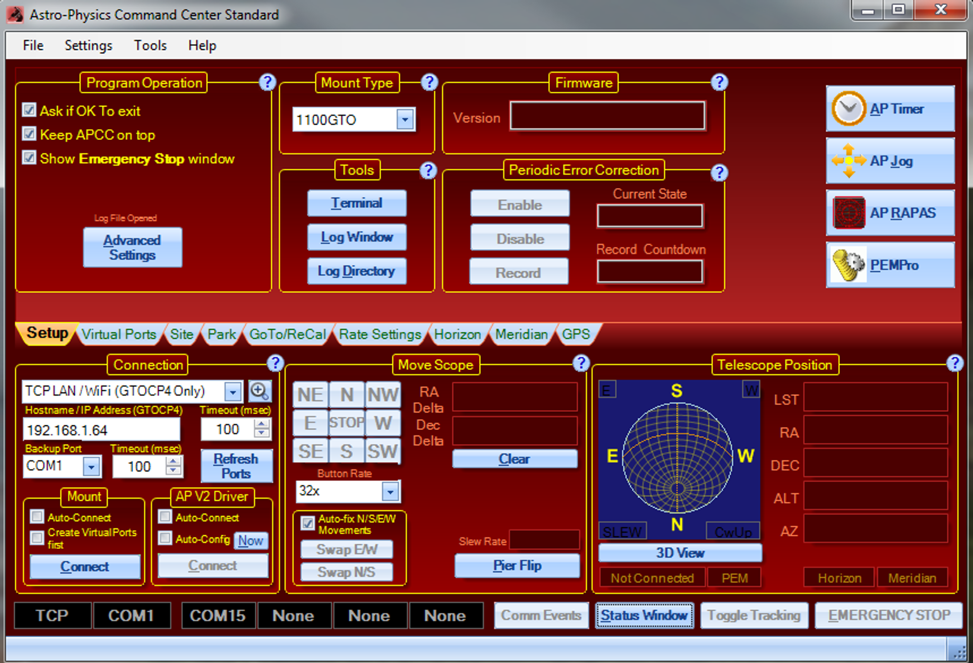 AstroPhysics Command Center APCC Standard and Pro AstroPhysics
