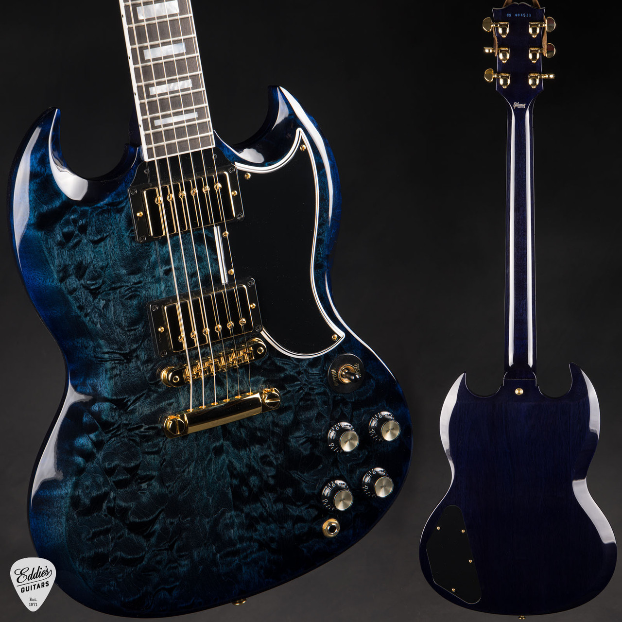 Gibson Custom Shop Made 2 Measure SG Custom 5A Quilt Nordic Blue