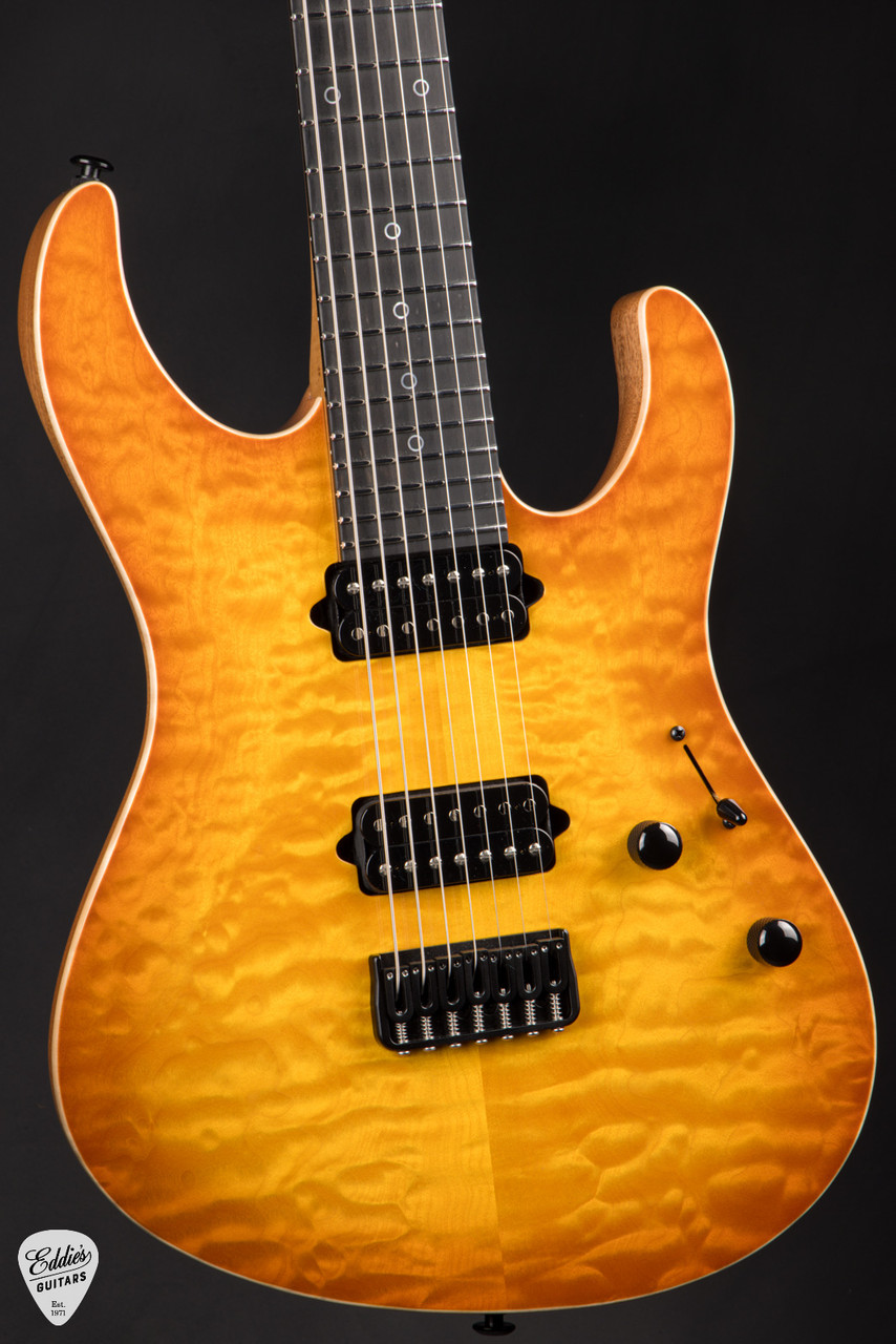 Suhr Modern 7 Quilt Roasted - Honey Amber Burst - Eddie's Guitars