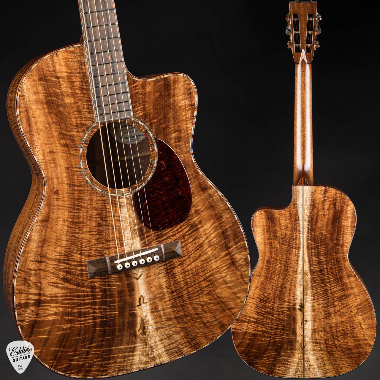 Bourgeois OMS-12C Hawaiian DB Signature Deluxe - Koa - Eddie's Guitars