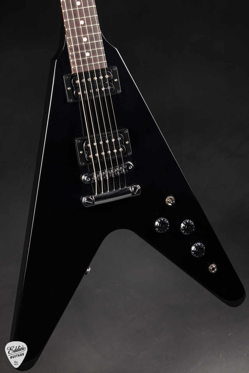 2024 - Gibson 80s Flying V Ebony 7.5 #222240216 - Eddie's Guitars