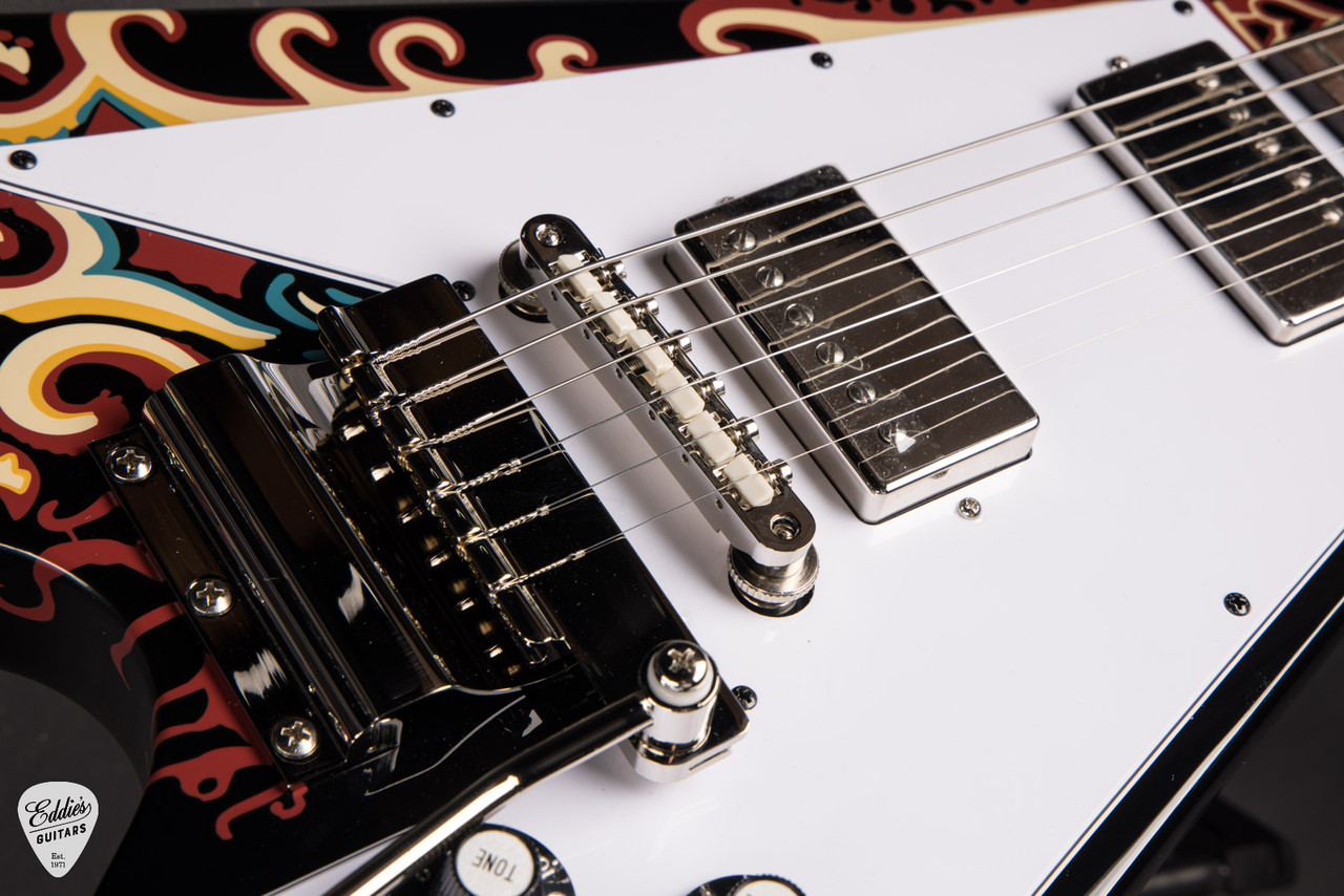 2024 - Epiphone Jimi Hendrix Love Drops Flying V Ebony 7.8