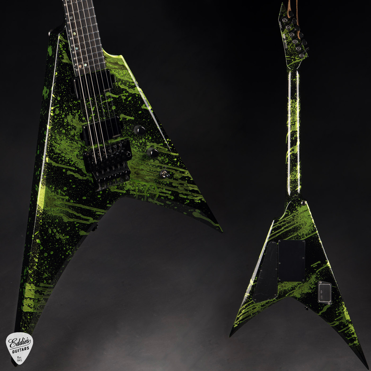 ESP V-II FR BH - Alien Blood Spatter - Eddie's Guitars