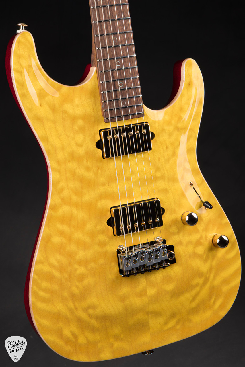 Suhr Standard Carve Top Pau Ferro Neck - Transparent Lemon Yellow