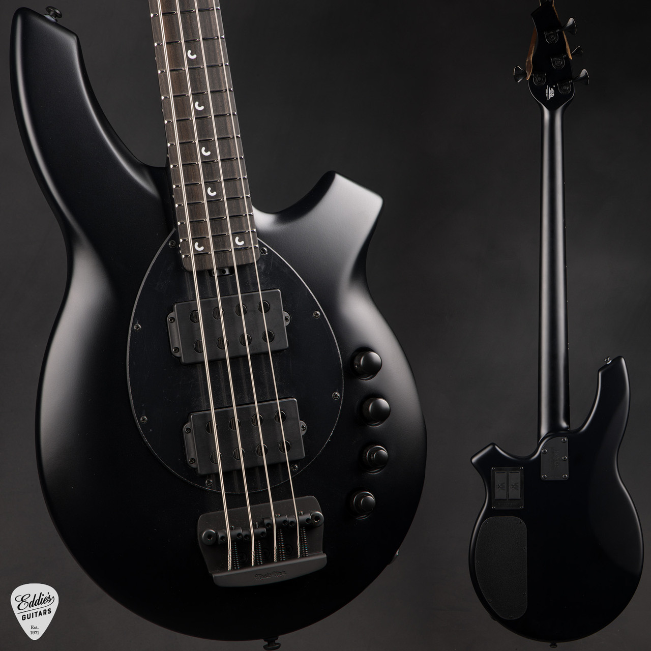Ernie Ball Music Man Bongo 4 HH - Stealth Black - Eddie's Guitars