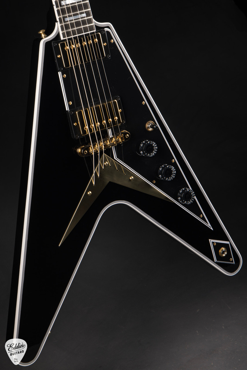 Gibson Custom Shop Flying V Custom Ebony 6.14 #CS403692 - Eddie's