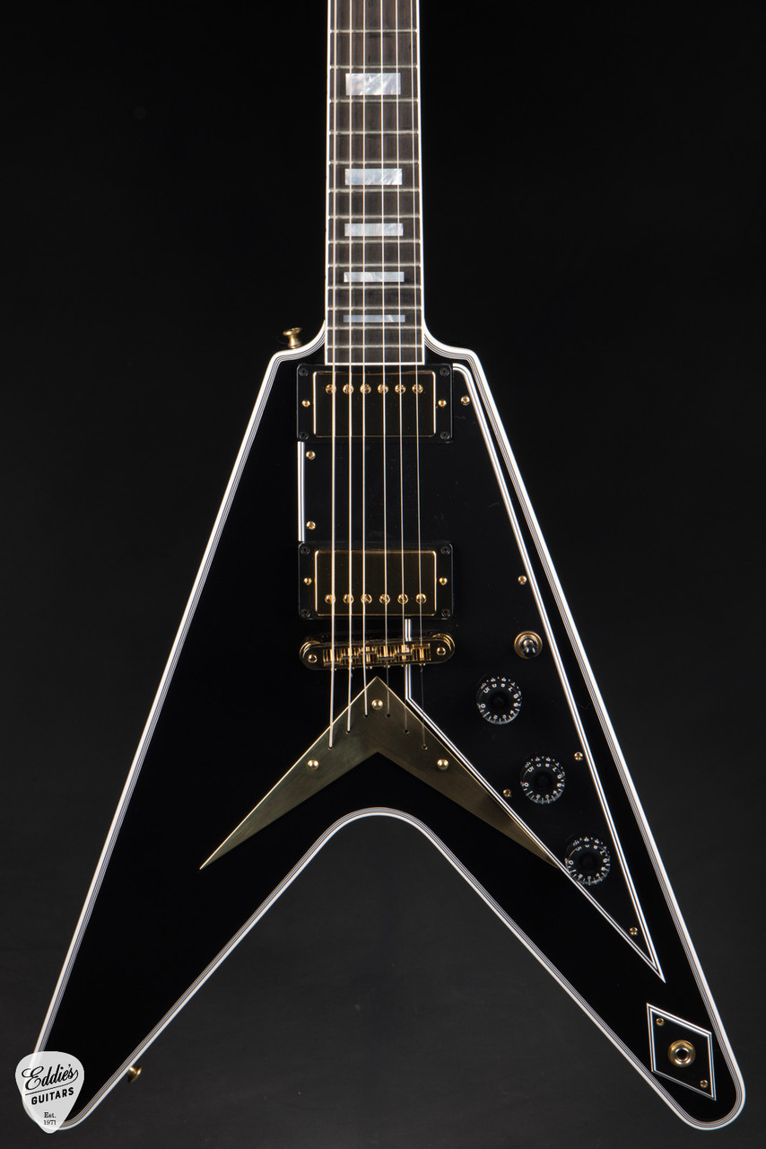 Gibson Custom Shop Flying V Custom Ebony 6.14 #CS403692 - Eddie's