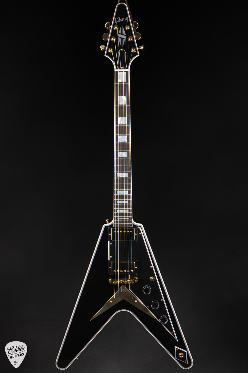 Gibson Custom Shop Flying V Custom Ebony 6.14 #CS403692 - Eddie's
