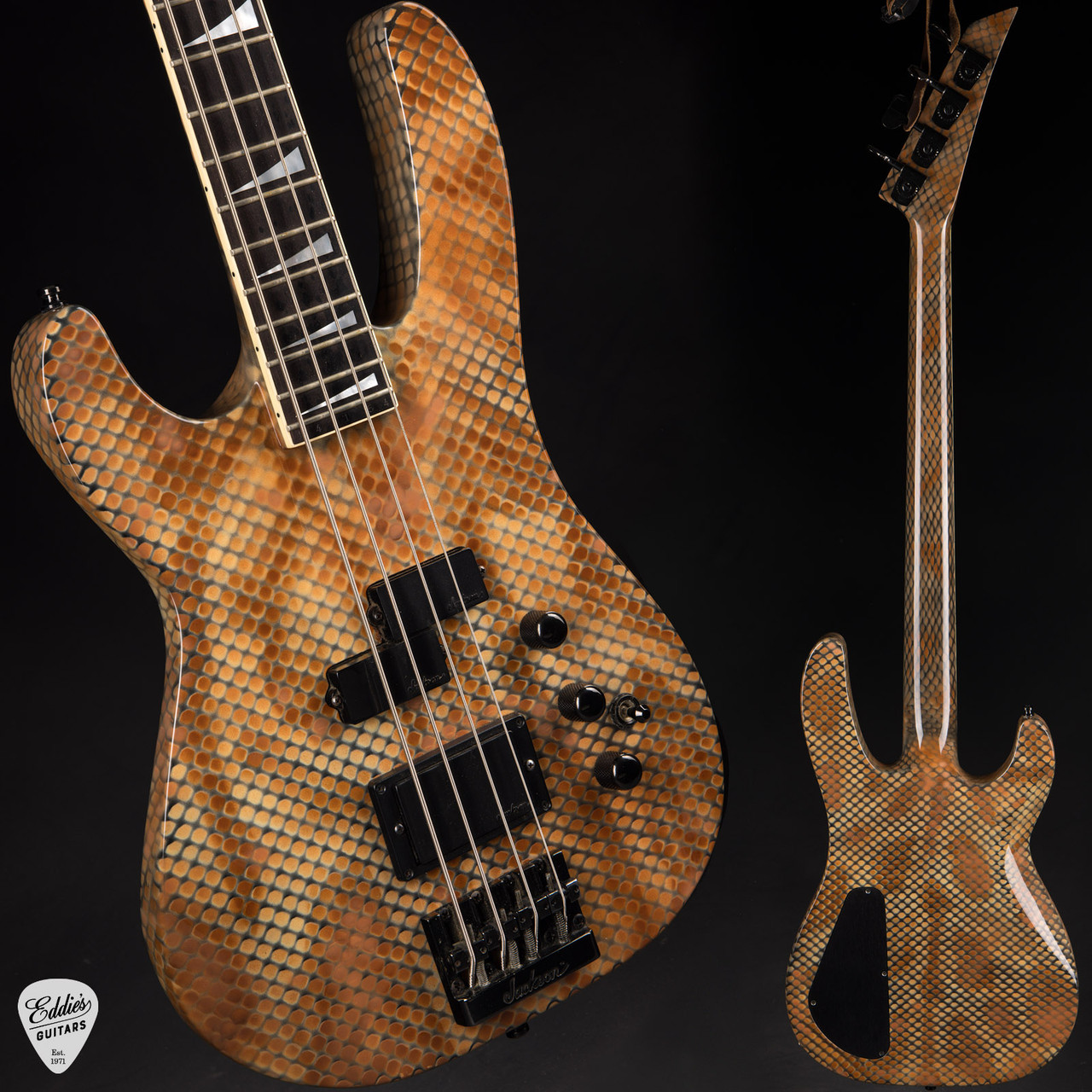 Used - Jackson USA Custom Reverse Copperhead Snakeskin Bass (1988