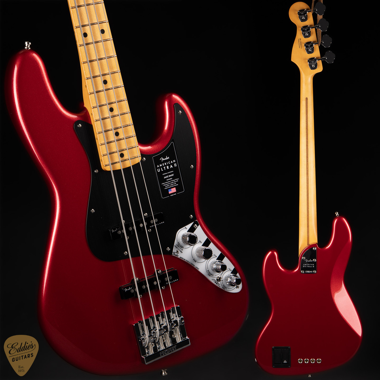 Fender American Ultra II Jazz Bass - Sinister Red - Eddie's Guitars